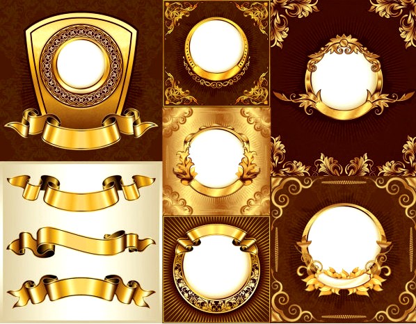 多款金色华丽装饰边框免费素材下载