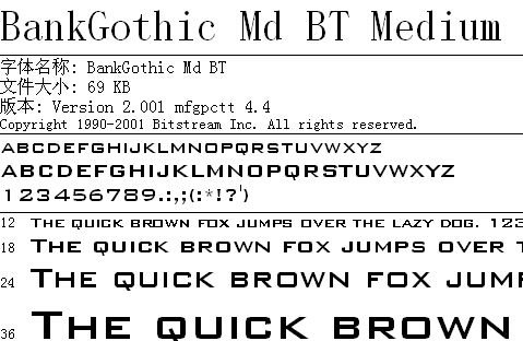 othic Md BT Medium字体,免费打包下载 - 软件自