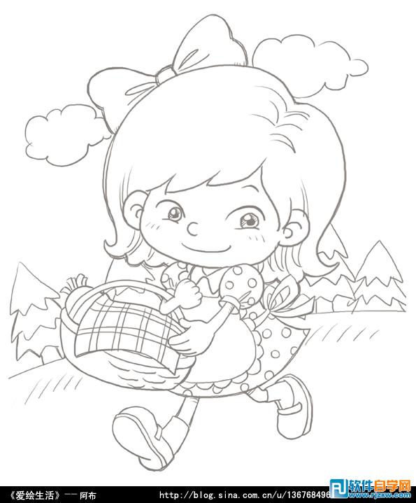 用IllustratorCS6设计可爱小女孩的矢量图插画