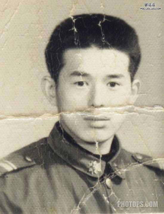 用Photoshop修复黑白老照片并上彩色实例教程