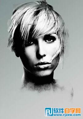 利用PS笔刷制作抽象的水墨人头像教程 - 4 - 软