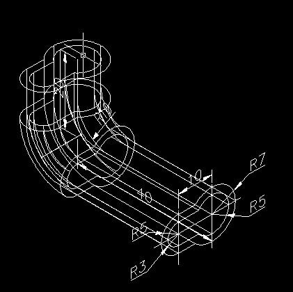 用CAD2004绘制弯曲路径拉伸实体 - 1 - 软件自