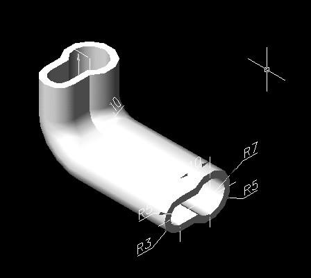 用CAD2004绘制弯曲路径拉伸实体 - 1 - 软件自