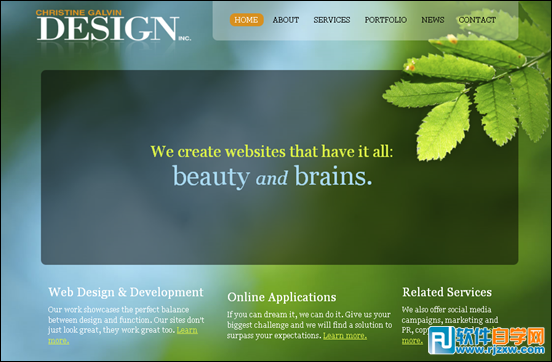 绿色环保风格的网站设计欣赏 - 5 - 软件自学网