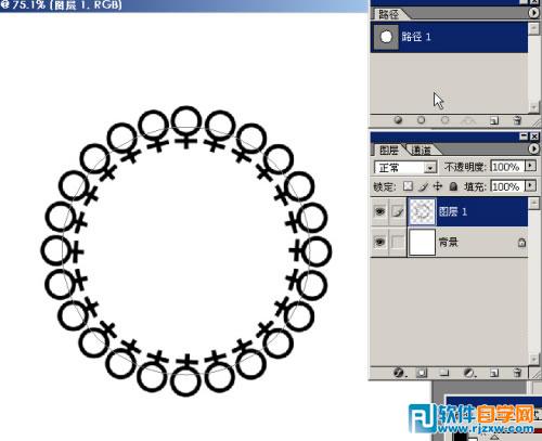 ps沿着路径填充图案 PS教程 - 软件自学网