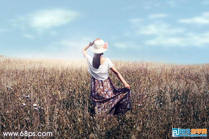 草原照片人物 后期处理 PS教程 - 软件自学网