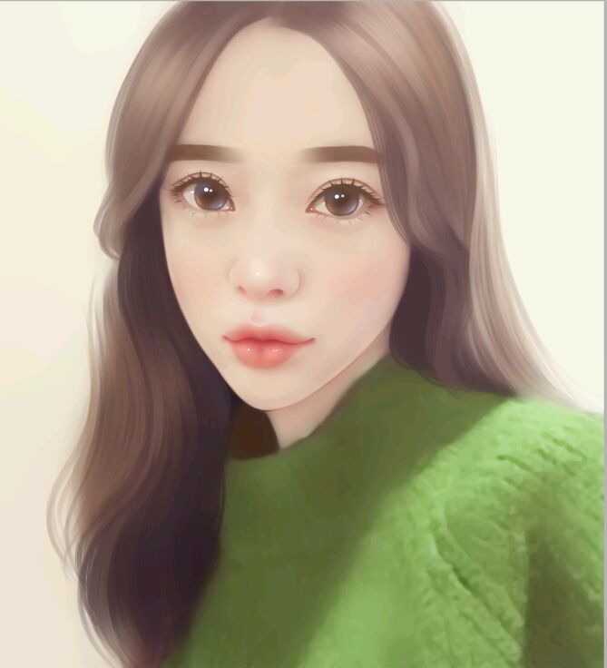 微信头像女卡通手绘图