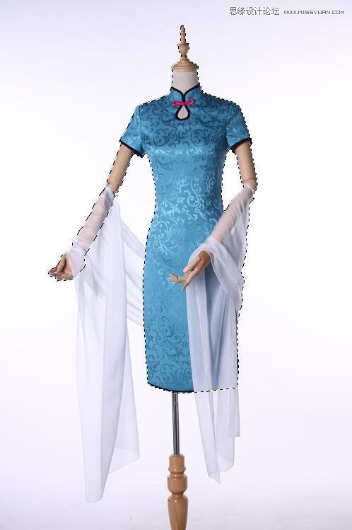 ps抠图后边缘处理旗袍和飘纱 PS教程 - 软件自