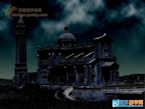 PS制作照片白昼变黑夜效果