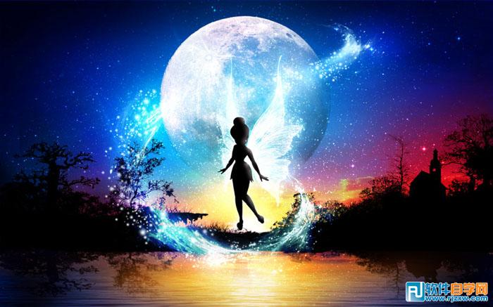Photoshop制作梦幻的夜精灵壁纸 - 1 - 软件自学