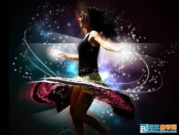 给人物照片处理超炫的潮流光束 PS教程 3 - 软