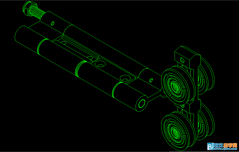 通过CAD画的合页轴测图,呈现立体的效果! - 1