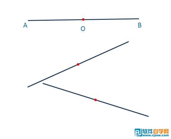 PPT中不借助网格线如何插入线段的中点 - 1 -