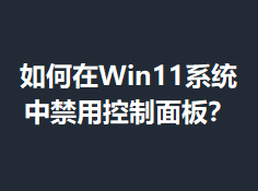 �����Win11ϵͳ�н��ÿ�����壿