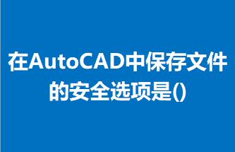 在AutoCAD中保存文件的安全选项是()