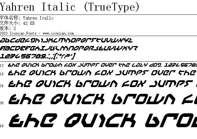 Yahren&nbsp;Italic����