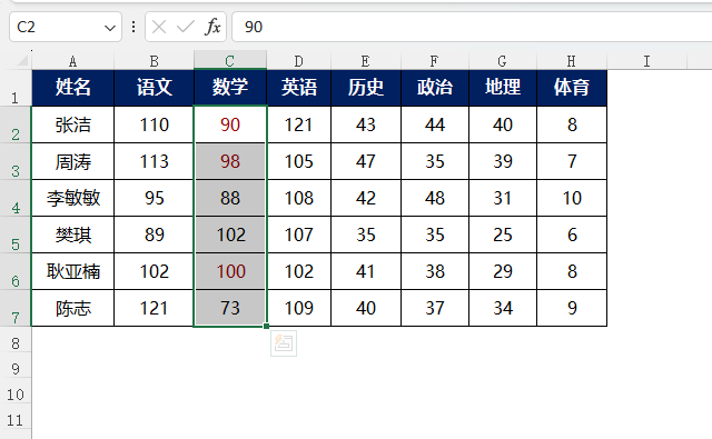 excel介于两个数之间怎么表示红色显示第4步