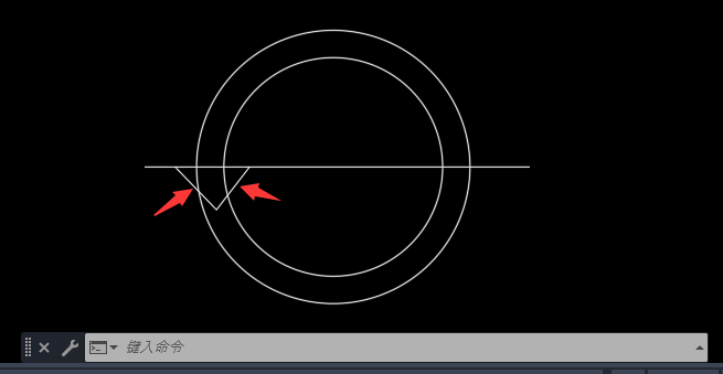 CAD怎样做半圆弧箭头第3步