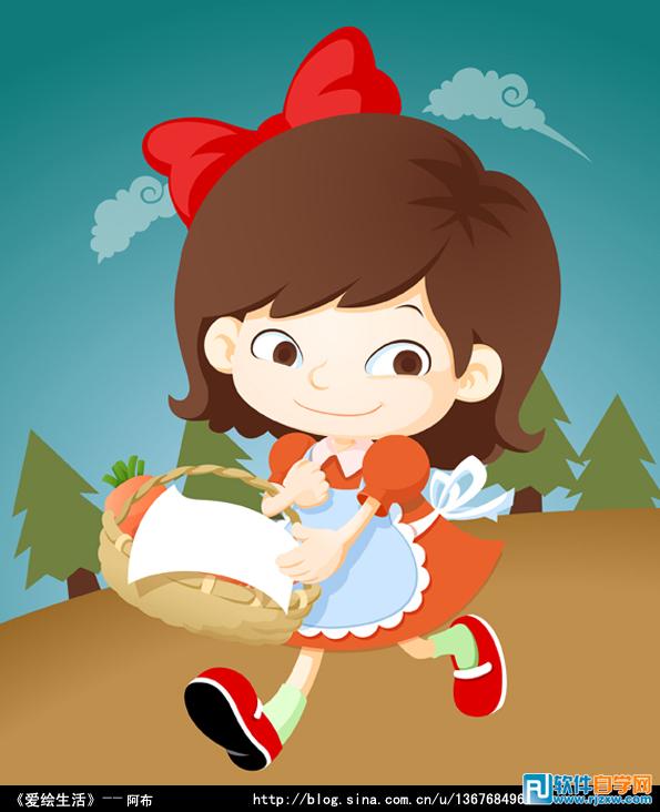 用illustratorcs6设计可爱小女孩的矢量图插画