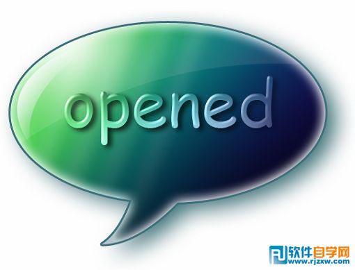 制作opened彩色玻璃标志设计