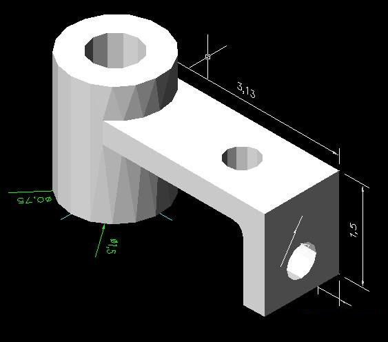 CAD教程：简单教你绘制三维实体机械零件图第1步
