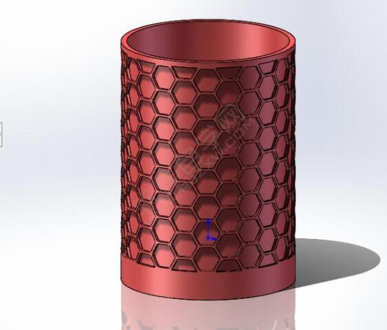 六边形包裹的笔筒怎么用solidworks画