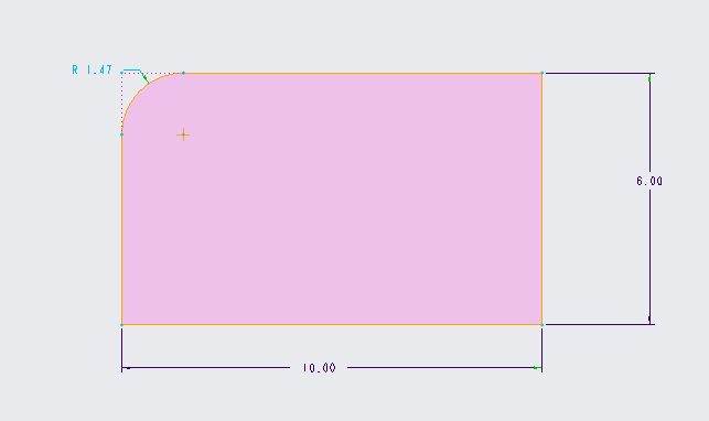 creo草图矩形如何倒圆角？creo矩形倒圆角的方法第4步