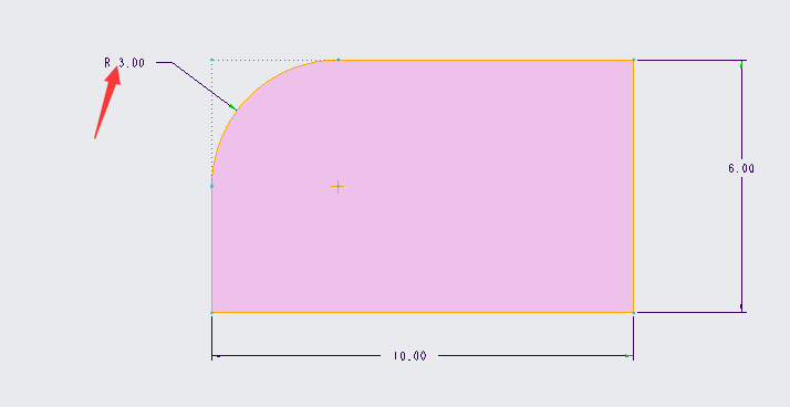 creo草图矩形如何倒圆角？creo矩形倒圆角的方法第5步