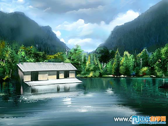 ps鼠绘漂亮的乡村风景画