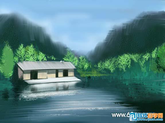 ps鼠绘漂亮的乡村风景画