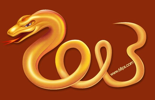 photoshop制作华丽的2013金色蛇年生肖字教程