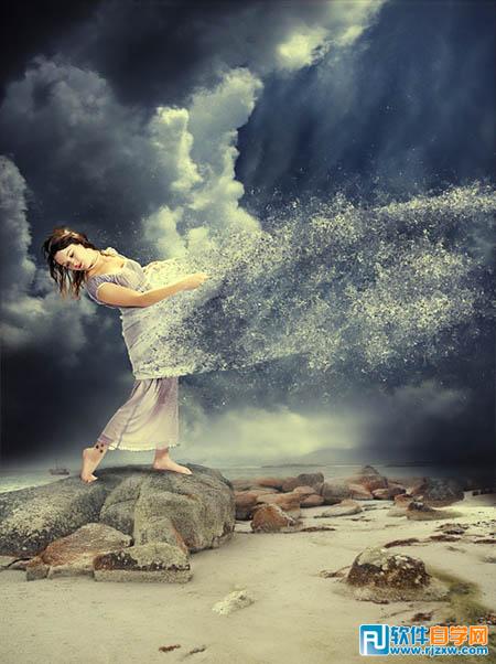 ps经典合成散飞的美女