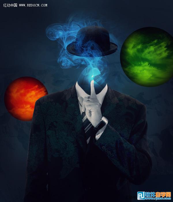 ps给帅哥加上迷幻的烟雾头像